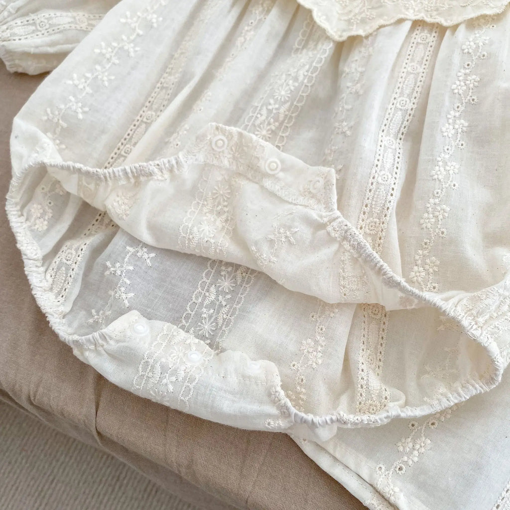 Baby Girl Bodysuit Sisters Dress Flower Embroidery