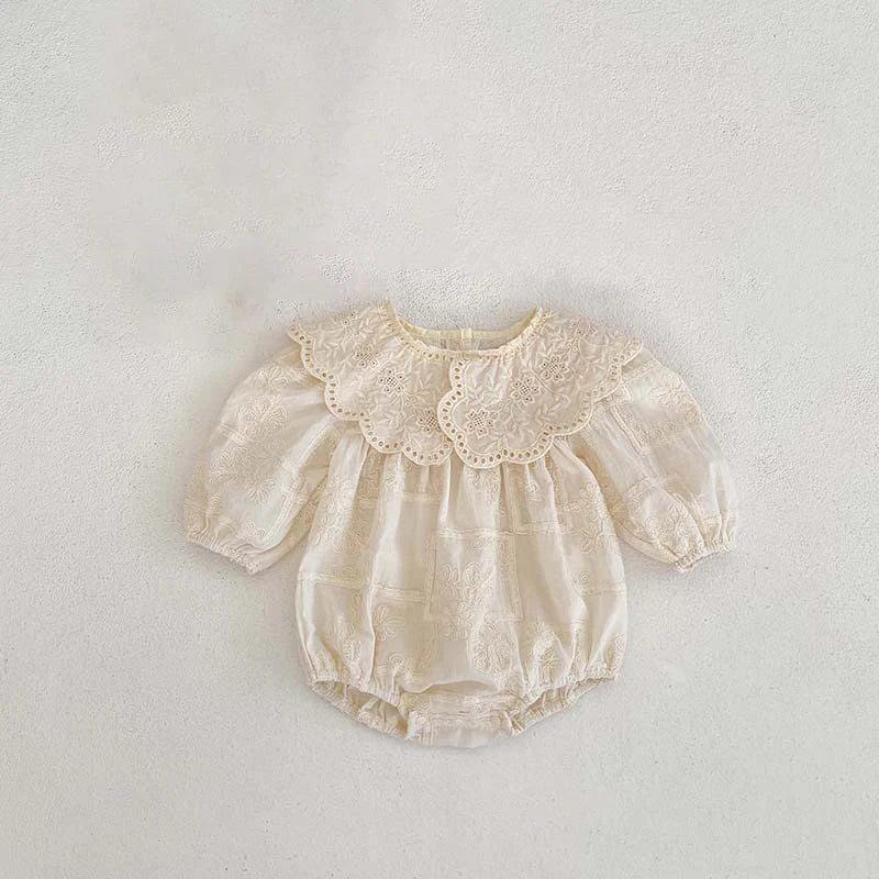 Baby Girl Bodysuit Sisters Dress Flower Embroidery