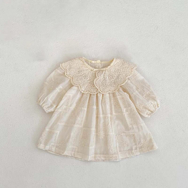 Baby Girl Bodysuit Sisters Dress Flower Embroidery