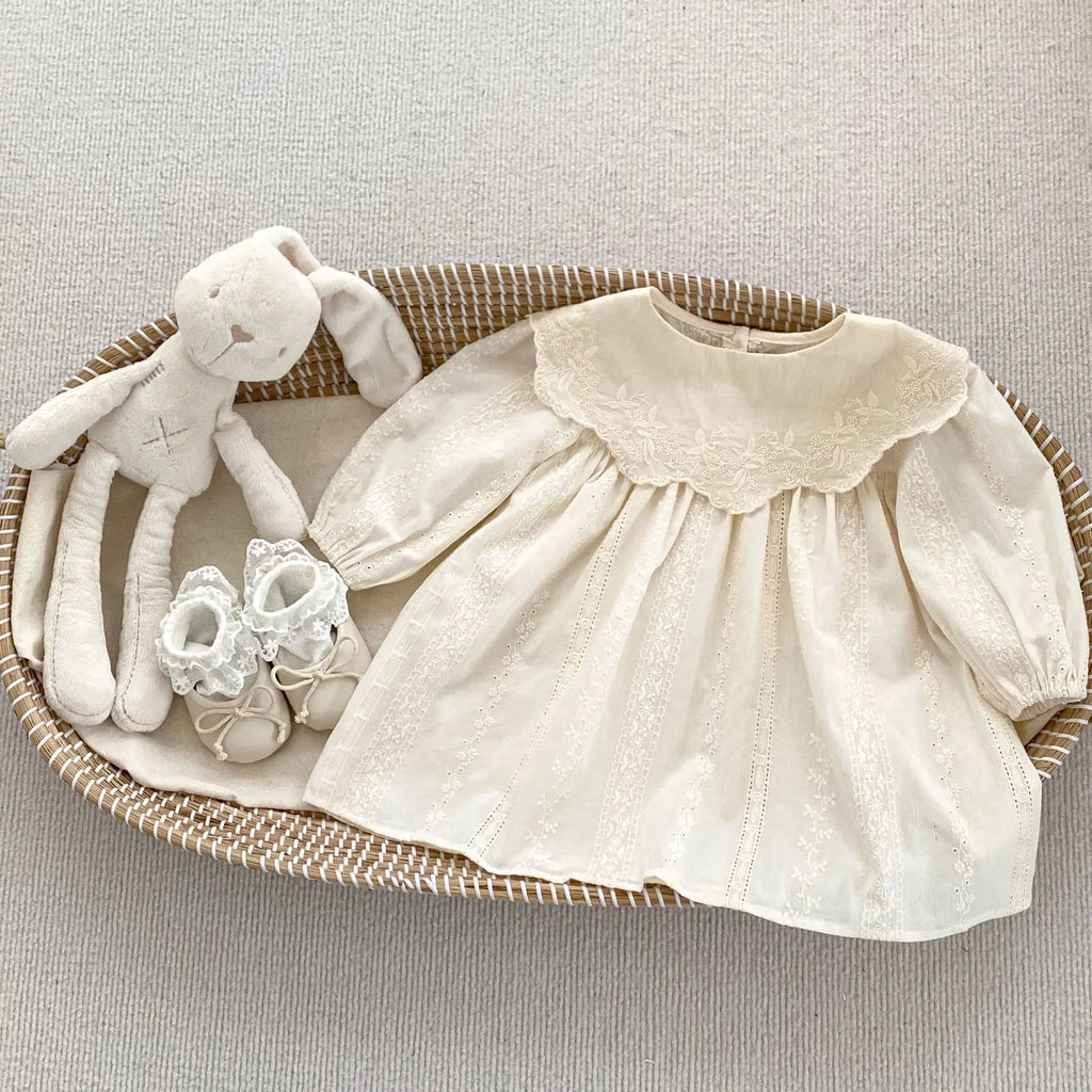 Baby Girl Bodysuit Sisters Dress Flower Embroidery