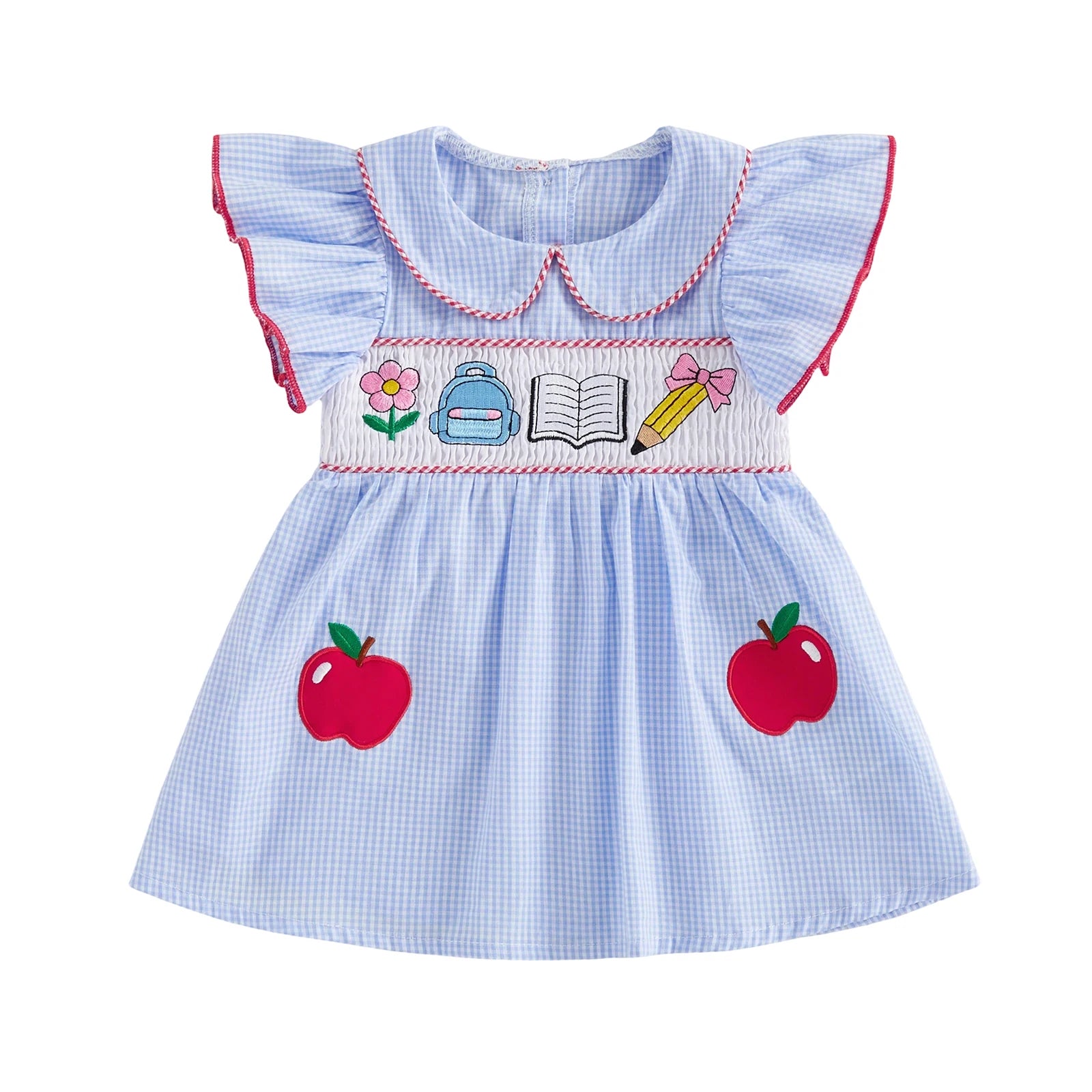 Summer Girls School Dress Embroidery