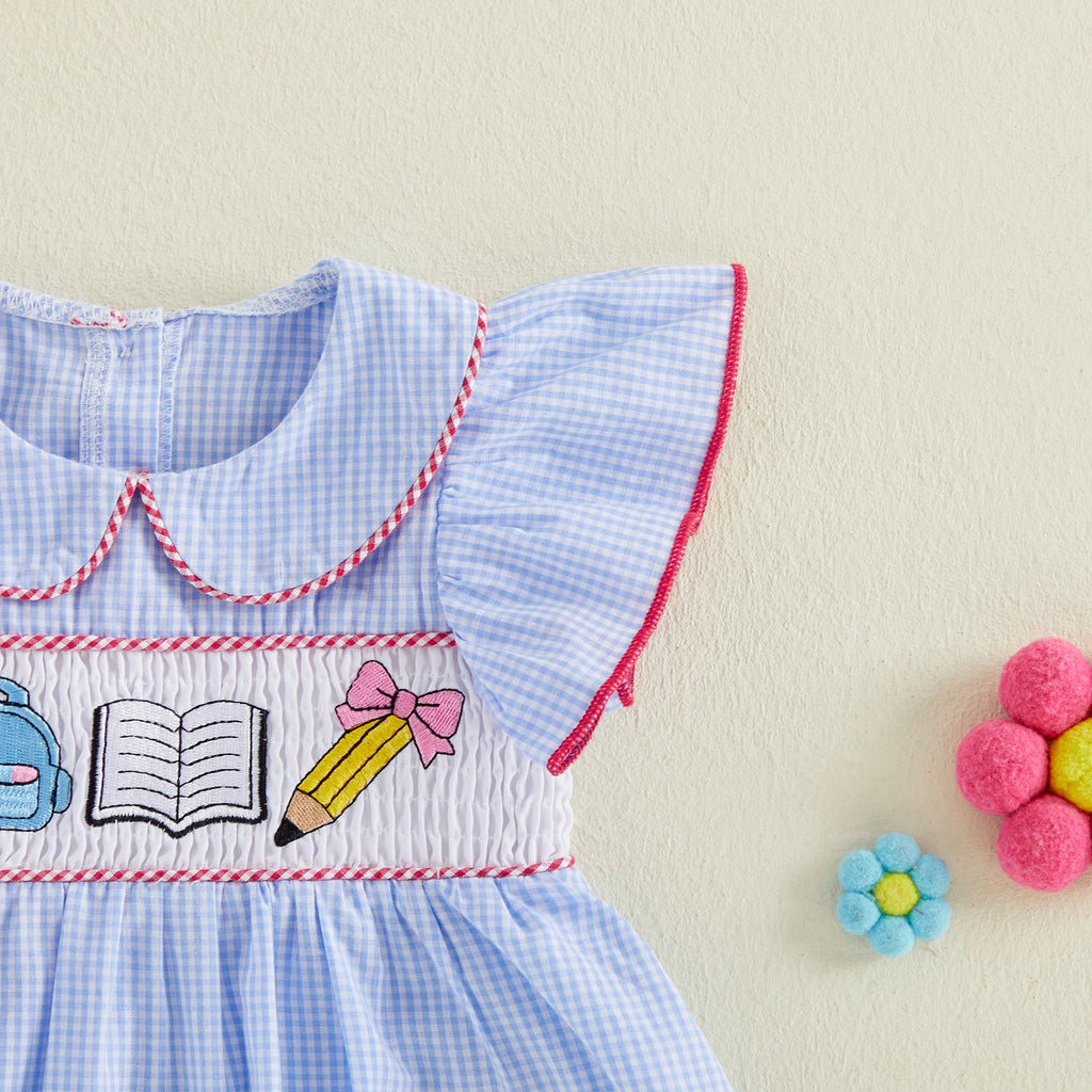 Summer Girls School Dress Embroidery