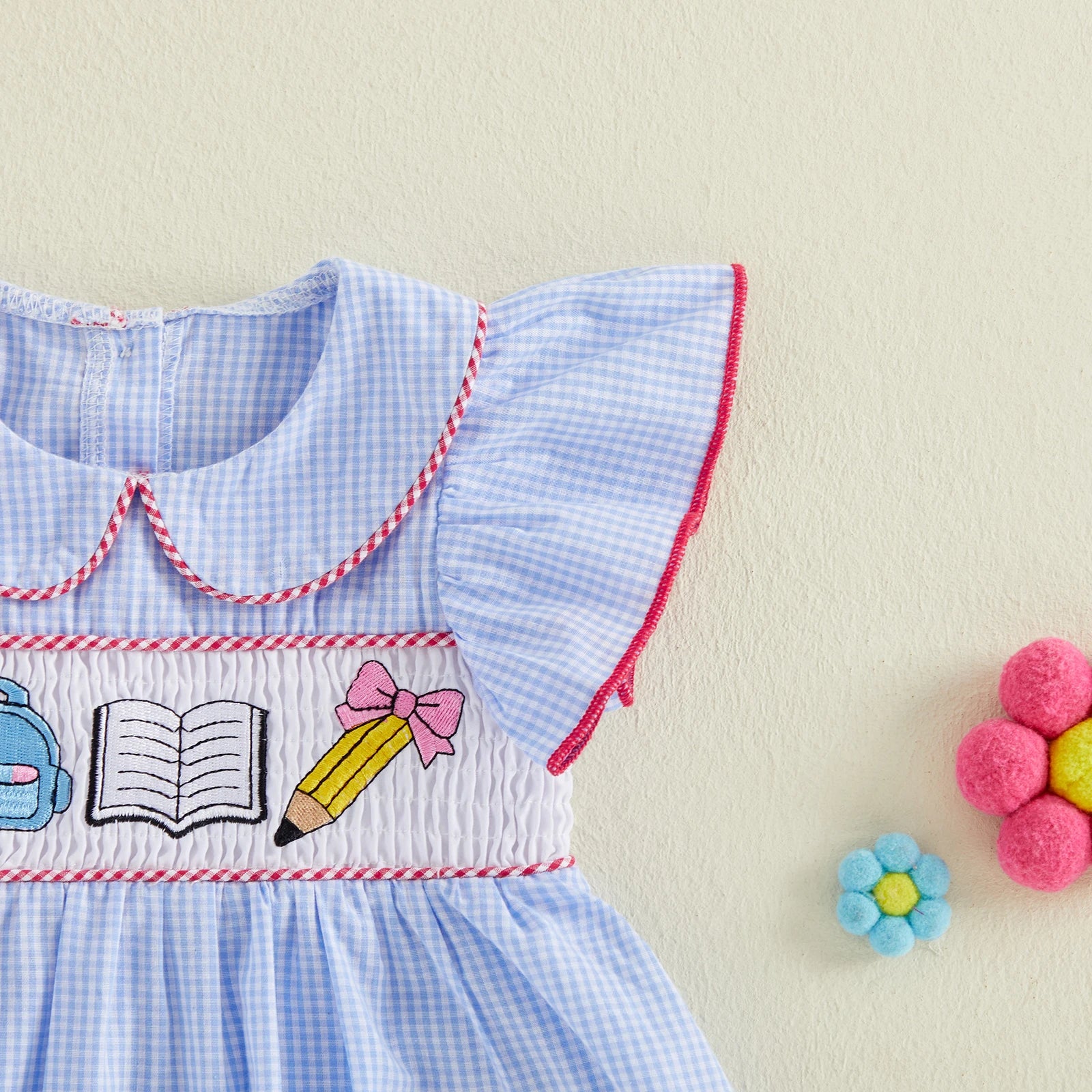 Summer Girls School Dress Embroidery
