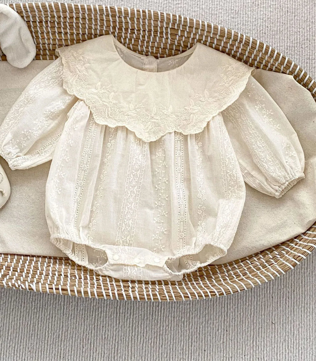 Baby Girl Bodysuit Sisters Dress Flower Embroidery