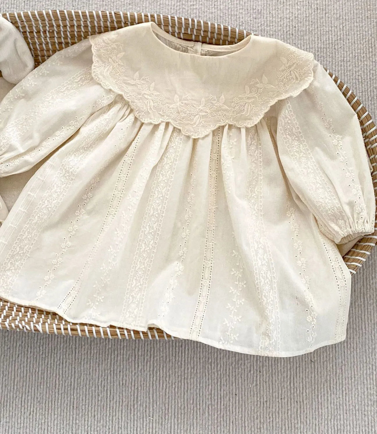 Baby Girl Bodysuit Sisters Dress Flower Embroidery