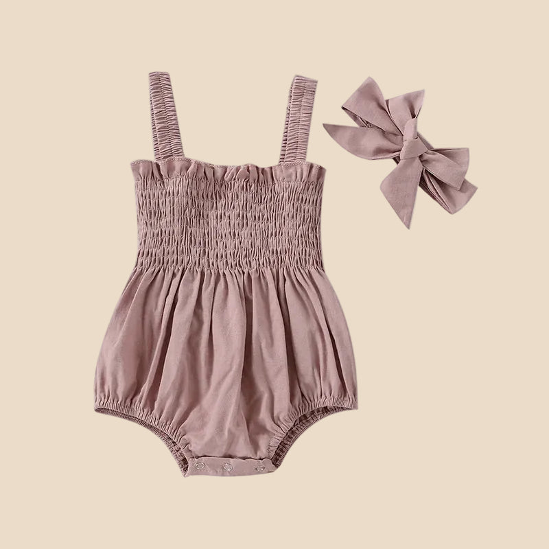 Body à bretelles smocké avec bandeau